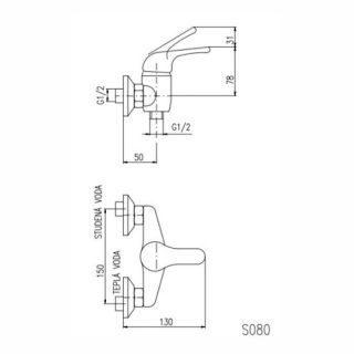 Смеситель для душа Rav Slezak Sazava SA080.5 хром